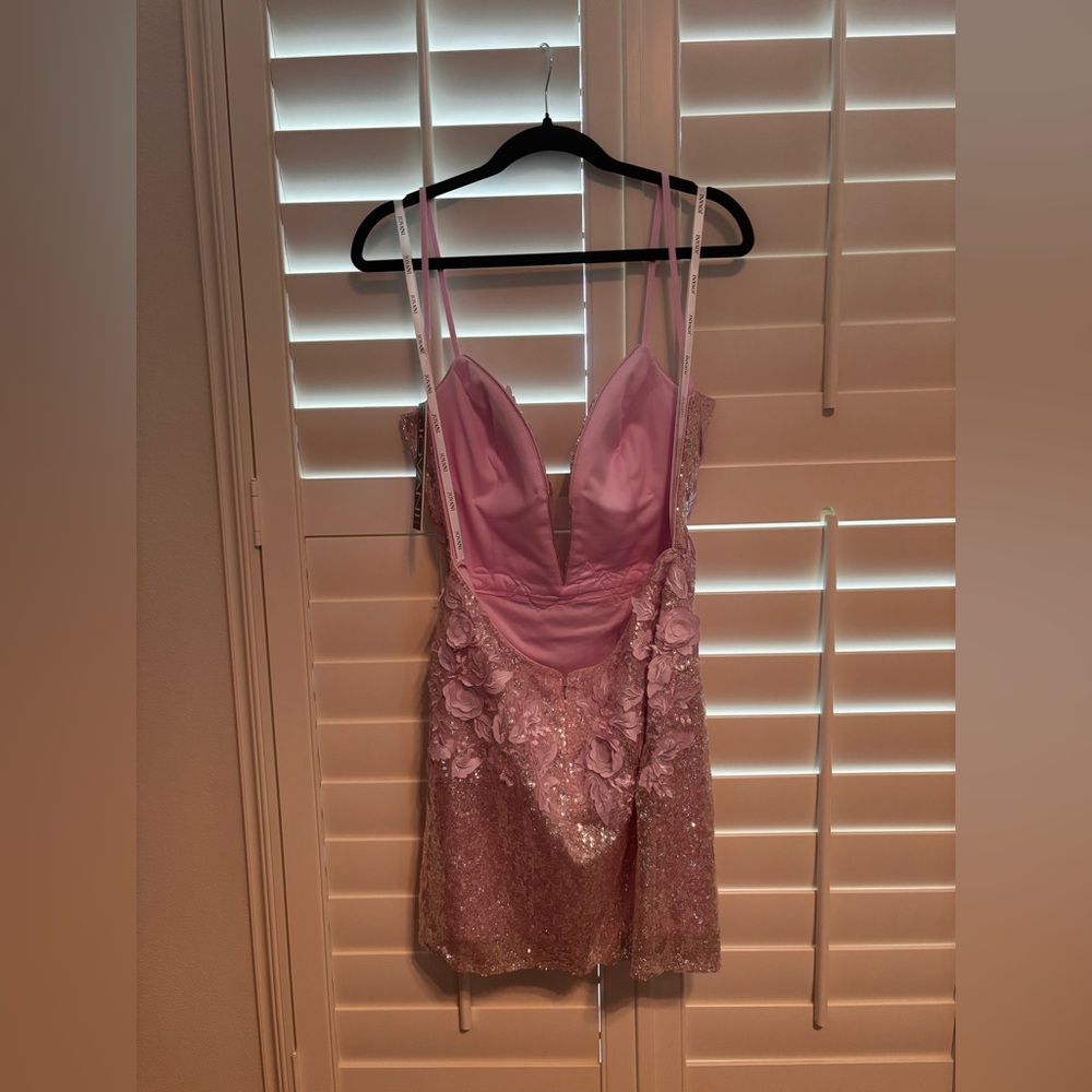 Jovani 05282A Sequin Floral Embellished Fitted Homecoming Dress ice pink size 14 - Picture 4 of 9